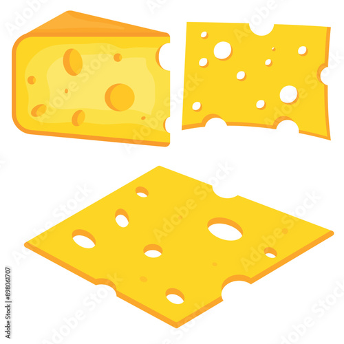 Vector image of cheese. Food and fast food concept. Element for your design. Ingredient for cooking.