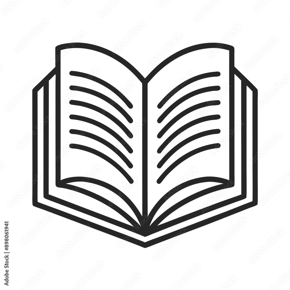 Book line art logo icon vector on white transparent background for web use Book line art logo icon vector on white transparent background for web use