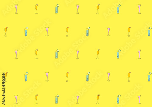 シンプルな線で描いたお酒のイラストの背景