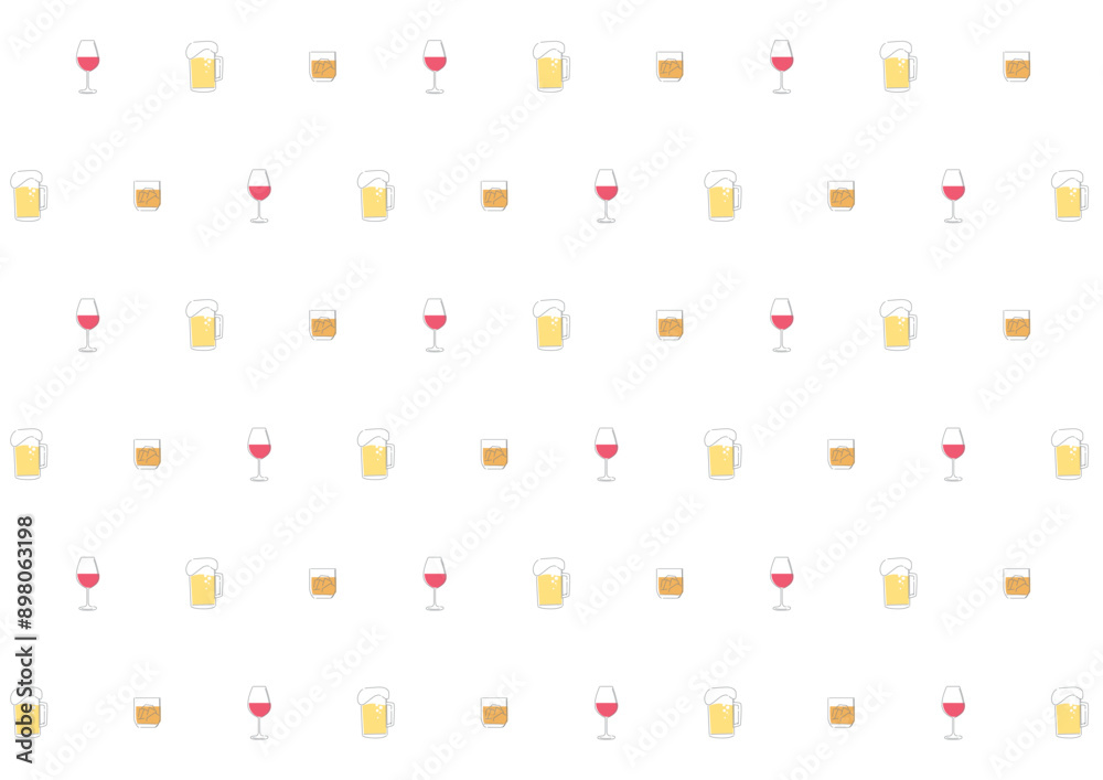 シンプルな線で描いたお酒のイラストの背景 シンプルな線で描いたお酒のイラストの背景