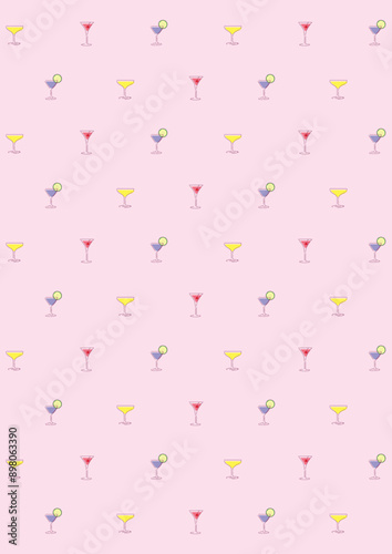 シンプルな線で描いたお酒のイラストの背景