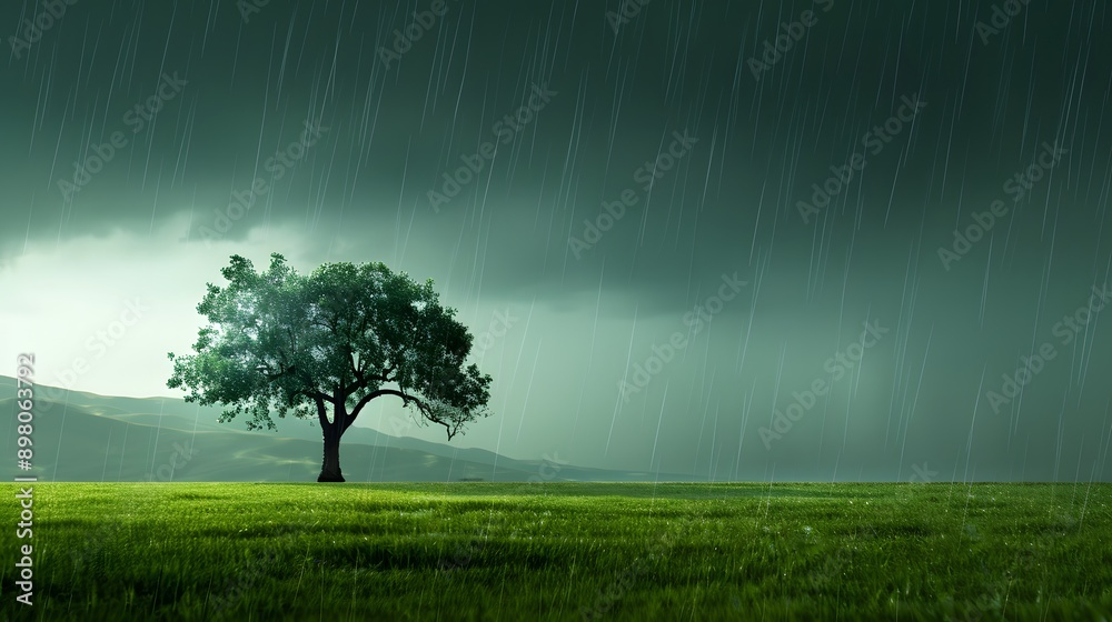 Eco-Conscious Deluge: Impact of Atmospheric Downpour on Landscape in Advanced Tones with Analogous Color Scheme Eco-Conscious Deluge: Impact of Atmospheric Downpour on Landscape in Advanced Tones with Analogous Color Scheme