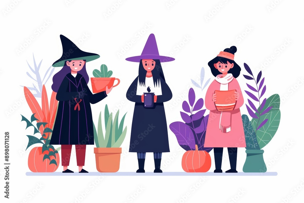 harvest disguises and mystical apparitions during an autumn celebration.