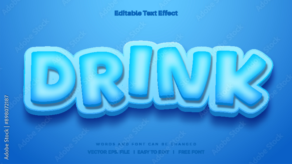 Drink text effect - 3d editable text effect style. Drink text effect - 3d editable text effect style.