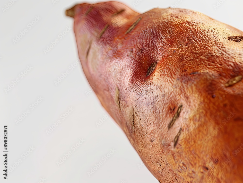 Naklejka premium Sweet Potato in Sharp Detail at Frame’s Golden Section, Rich Orange Color Stands Out, Striking Composition Highlights Freshness and Quality, Perfect for Food Photographycc