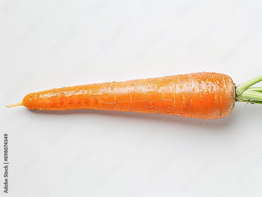 Vibrant Fresh Carrot in Sharp Focus on Clean White Background, Highlighting its Natural Warm Orange Hue and Superior Quality, Ideal for Food Photography and Product Display Vibrant Fresh Carrot in Sharp Focus on Clean White Background, Highlighting its Natural Warm Orange Hue and Superior Quality, Ideal for Food Photography and Product Display