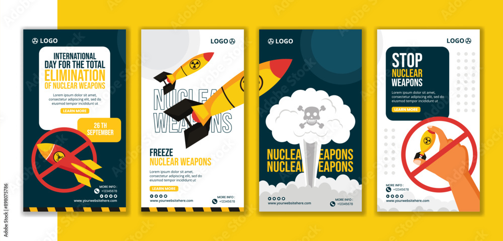 Day for the Total Elimination of Nuclear Weapons Social Media Stories Flat Cartoon Hand Drawn Templates Background Illustration Day for the Total Elimination of Nuclear Weapons Social Media Stories Flat Cartoon Hand Drawn Templates Background Illustration