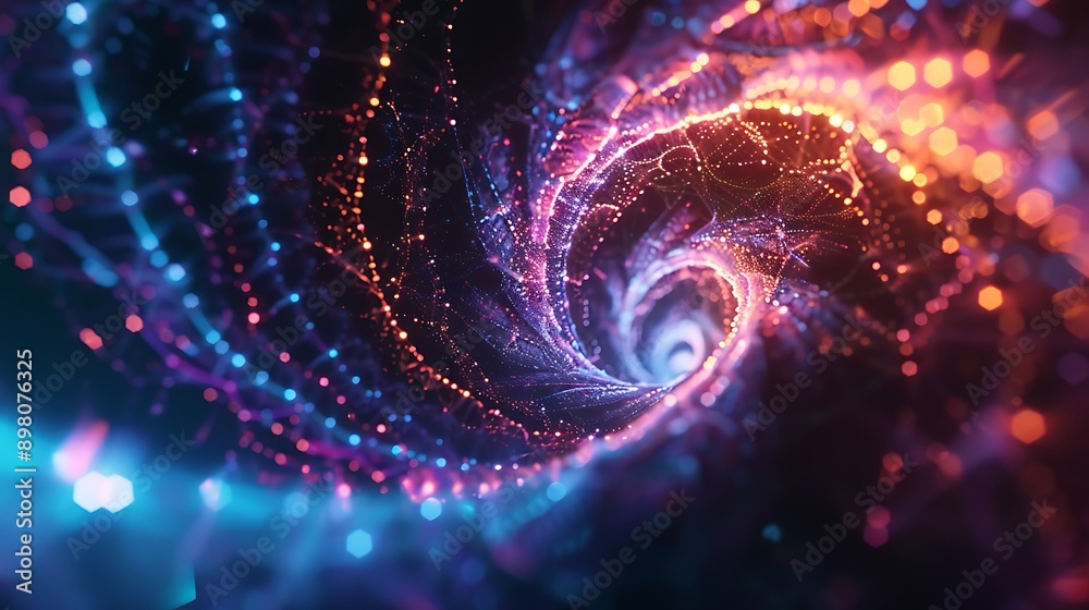 Animated tech fractals with vibrant light effects Animated tech fractals with vibrant light effects