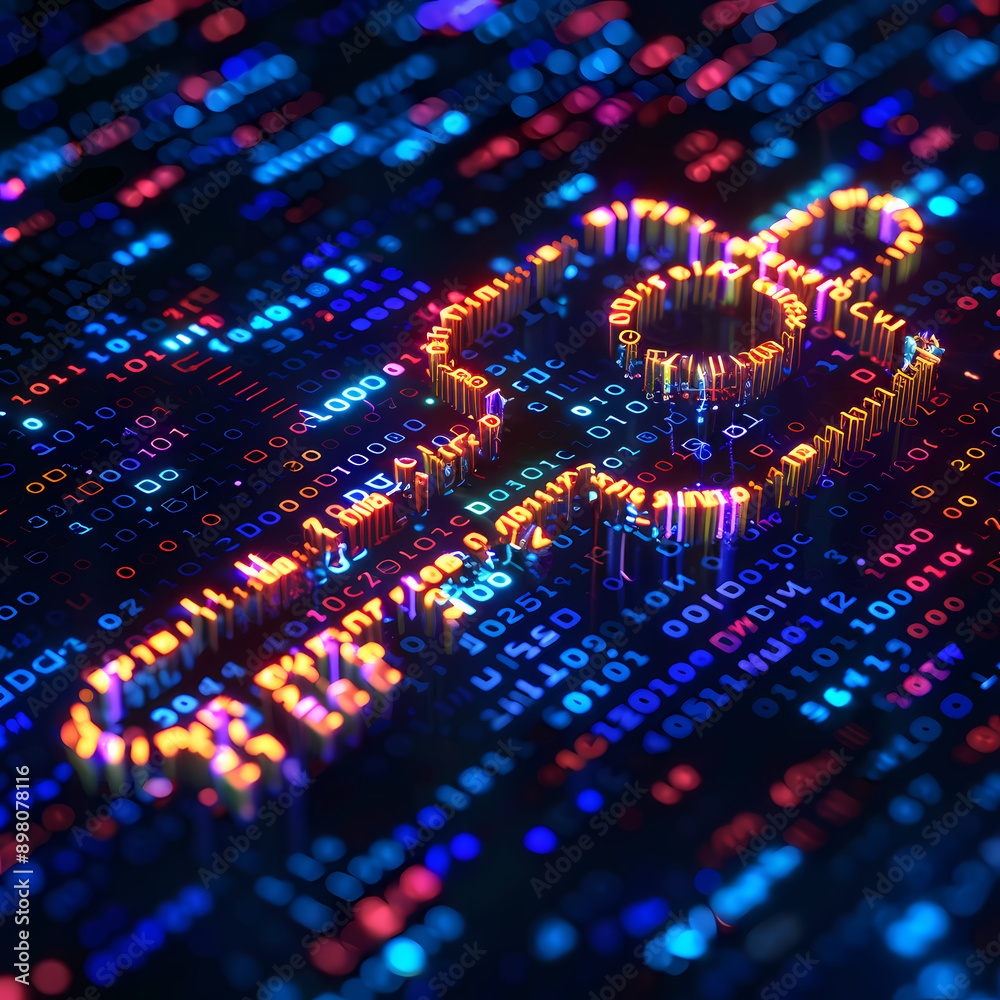 Obraz premium Binary Encryption Key