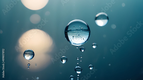 Wallpaper Mural Water droplet texture with a fresh blue overlay Torontodigital.ca