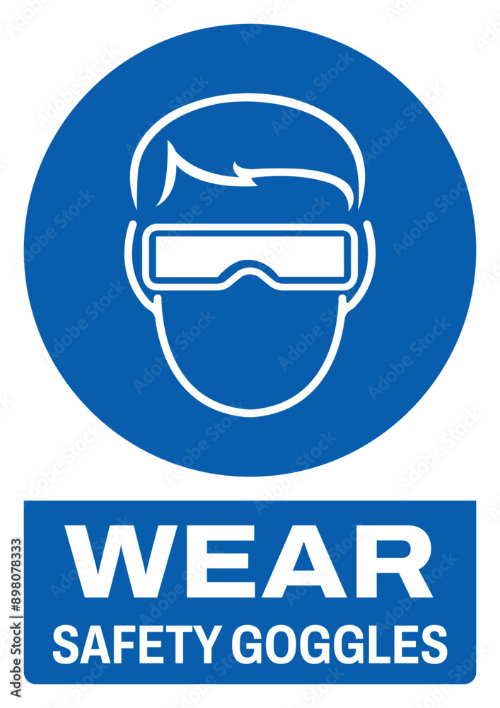 ISO mandatory safety signs v2 tex variation_wear safety goggles-26 size a4/a3/a2/a1 ISO mandatory safety signs v2 tex variation_wear safety goggles-26 size a4/a3/a2/a1