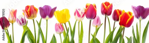 tulipanes aislados. fondo blanco