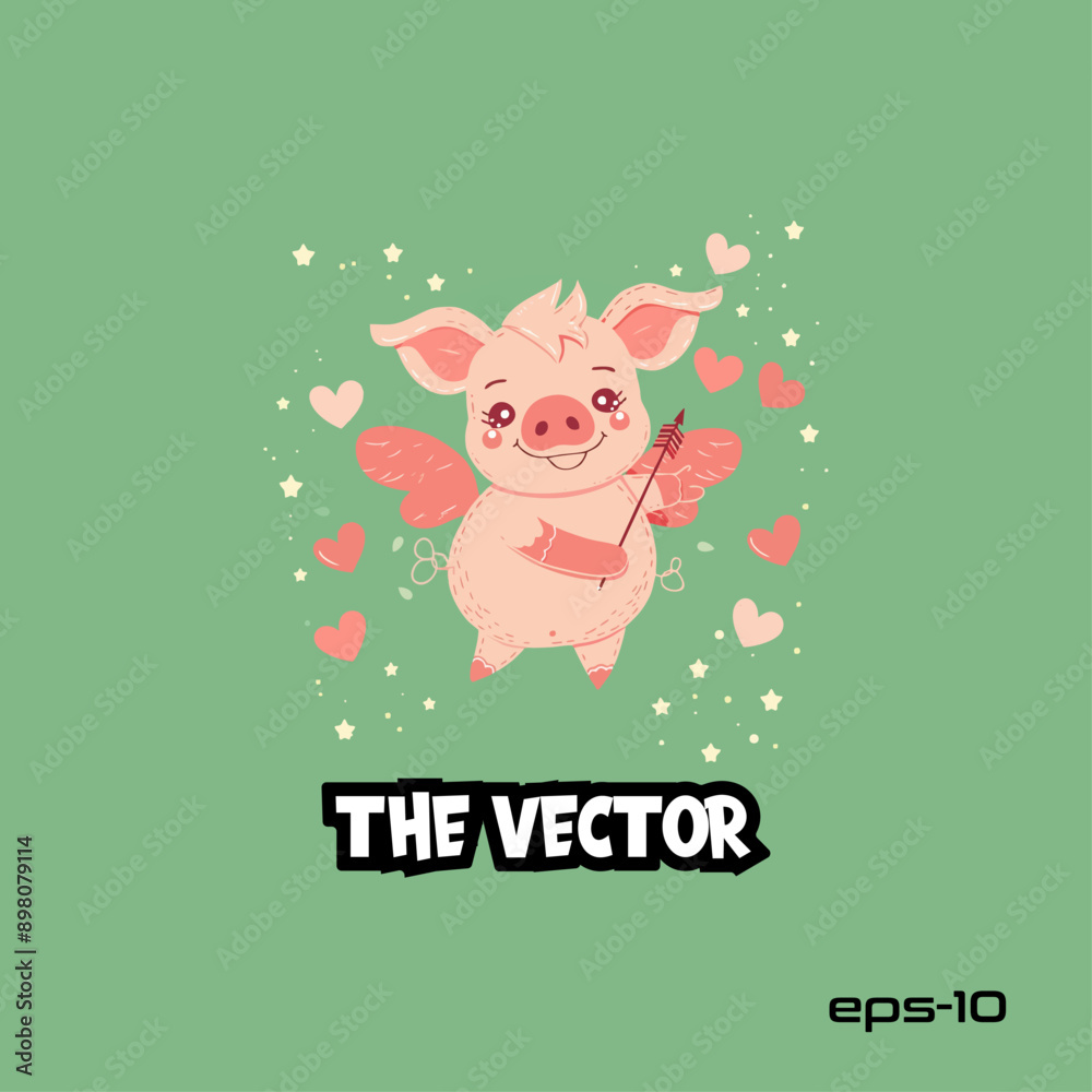 Cupid hog logo, vector, mascot, character, cartoon, illustration Cupid hog logo, vector, mascot, character, cartoon, illustration
