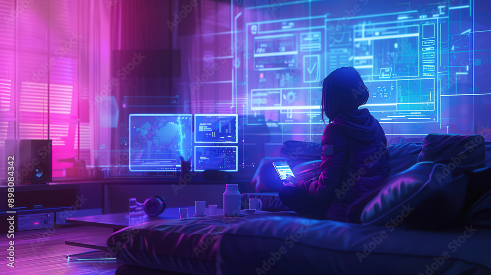 Cybersecurity Professional at Night Cybersecurity Professional at Night