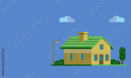 Vector Illustration Geometric 3D Story House Icon