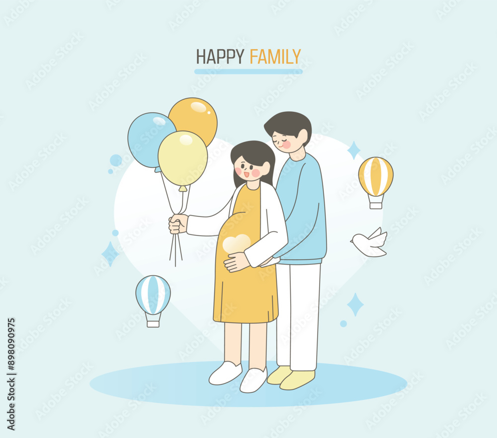 행복한 출산장려 가족 일러스트 09 행복한 출산장려 가족 일러스트 09