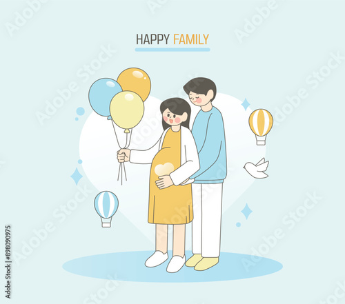 행복한 출산장려 가족 일러스트 09