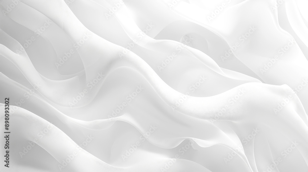 Obraz premium White bright abstract wavy glossy background. White abstract forms high quality close up shadows and light. Minimalistic soft white abstract background pattern. White curves texture background
