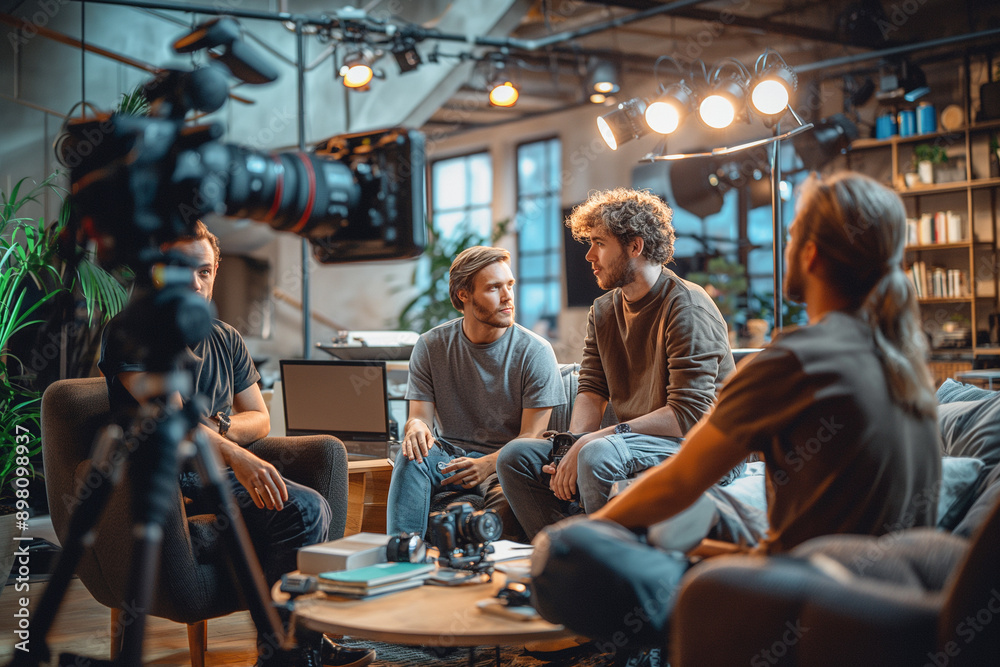 Content creators are meeting to plan a video.