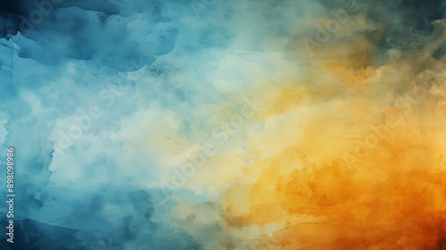 Abstract colorful watercolor paint blue and yellow background. texture for background