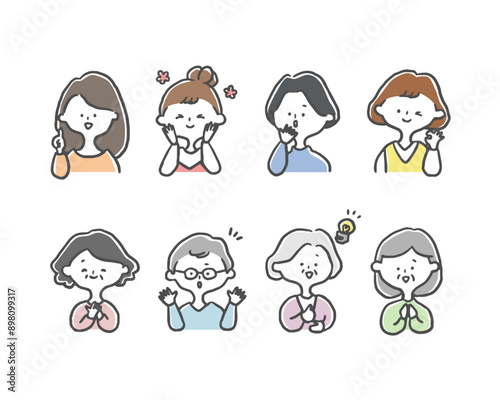複数の女性アイコン
