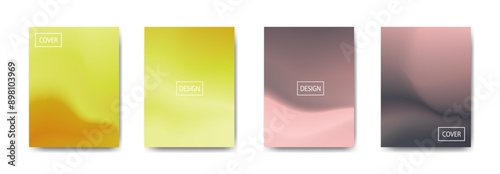 set of abstract background with beautiful gradation color, colorful background for poster flyer banner backdrop.vertical banner.cool fluid background vector illustration
