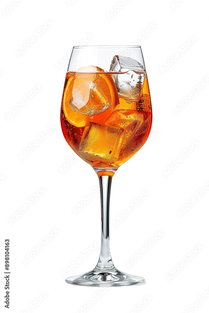 a Aperol Spritz isolated on tranparent background, side view a Aperol Spritz isolated on tranparent background, side view