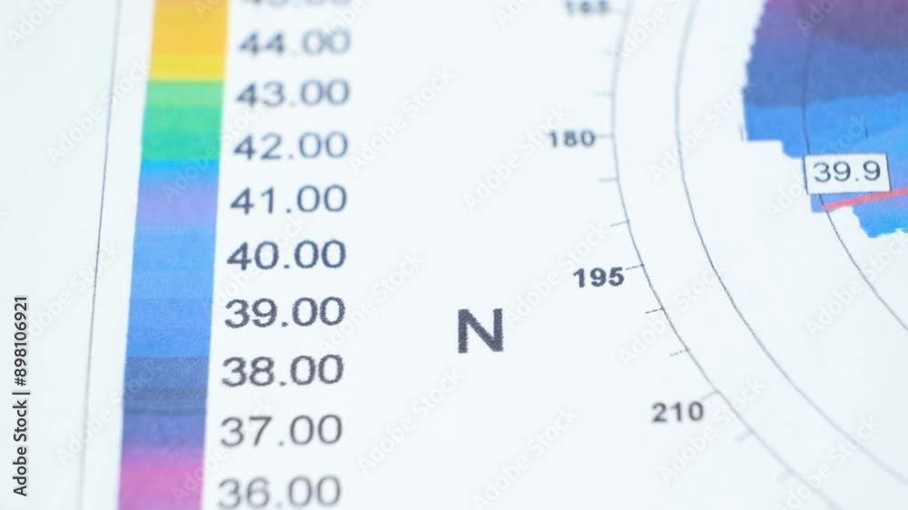 Results of the examination of the thickness and curvature of the cornea in a patient with keratoconus. Results of the examination of the thickness and curvature of the cornea in a patient with keratoconus.