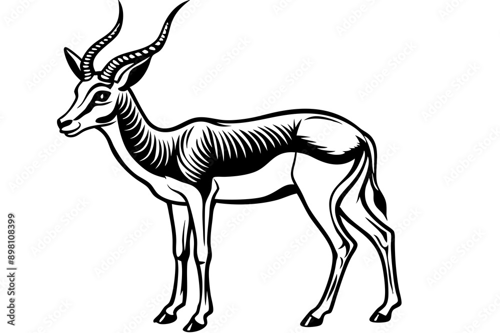 Fototapeta premium Springbok Silhouette, Springbok icon vector illustration