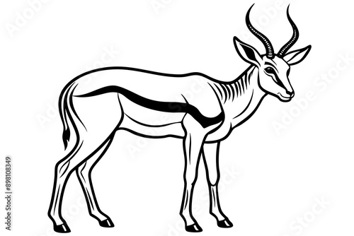 Springbok Silhouette, Springbok icon vector illustration