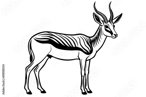 Springbok Silhouette, Springbok icon vector illustration