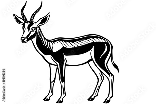 Springbok Silhouette, Springbok icon vector illustration