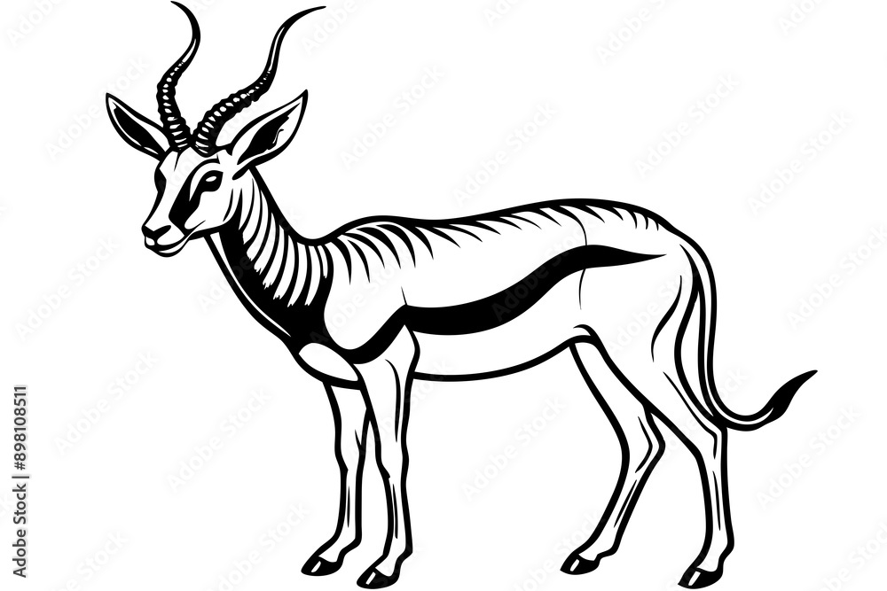Springbok Silhouette, Springbok icon vector illustration Springbok Silhouette, Springbok icon vector illustration