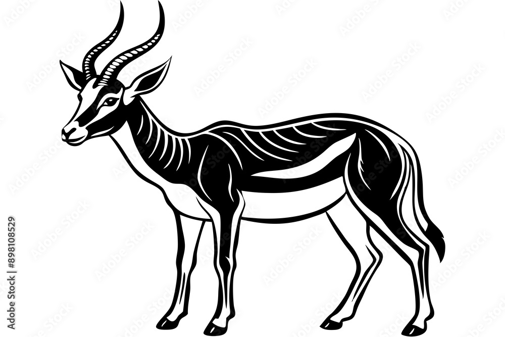 Springbok Silhouette, Springbok icon vector illustration Springbok Silhouette, Springbok icon vector illustration
