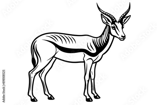 Springbok Silhouette, Springbok icon vector illustration