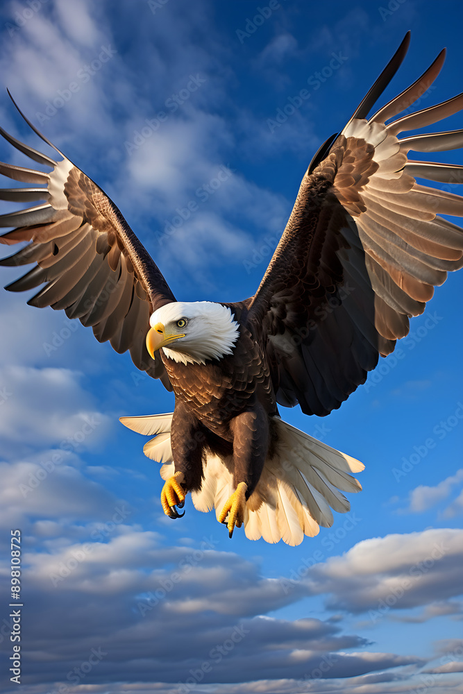 Majestic Eagle Soaring High in the Clear Blue Sky : A Display of Freedom and Dominance Majestic Eagle Soaring High in the Clear Blue Sky : A Display of Freedom and Dominance