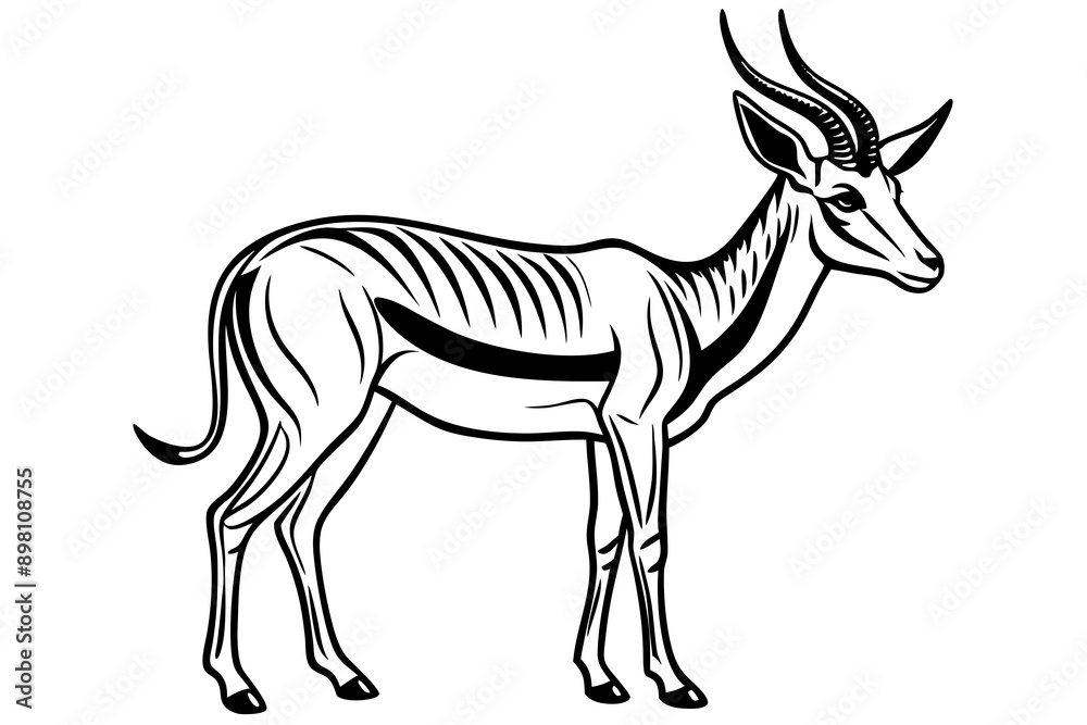 Fototapeta premium Springbok Silhouette, Springbok icon vector illustration