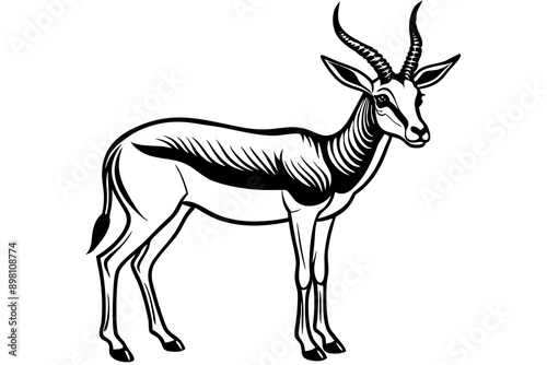 Springbok Silhouette, Springbok icon vector illustration