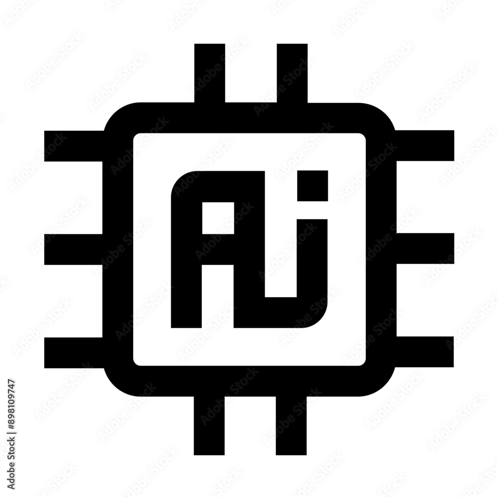 Fototapeta premium AI chip icon design