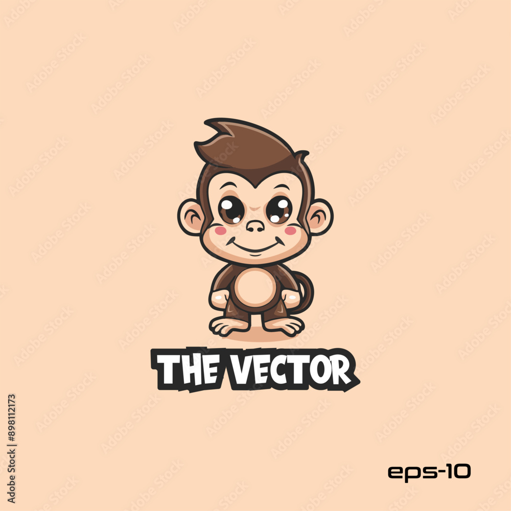 Cute monkey logo, vector, mascot, character, cartoon, illustration Cute monkey logo, vector, mascot, character, cartoon, illustration