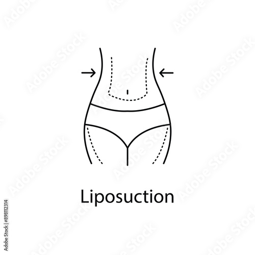  Liposuction, Fat Removal, Body Contouring, Cosmetic Surgery, Lipo Surgery, Liposuction Icon, Liposuction Vector, with editable stroke.