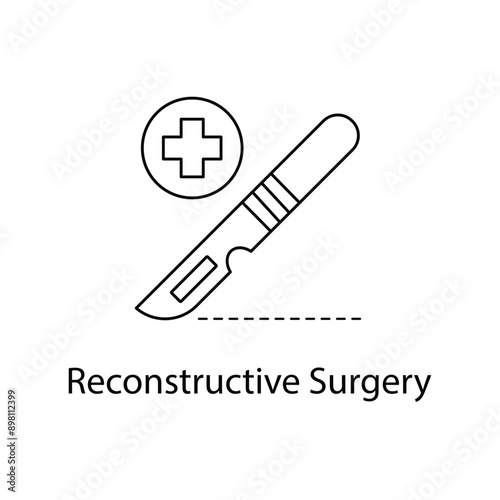Reconstructive Surgery, Surgical Reconstruction, Medical Surgery, Cosmetic Surgery, with editable stroke.