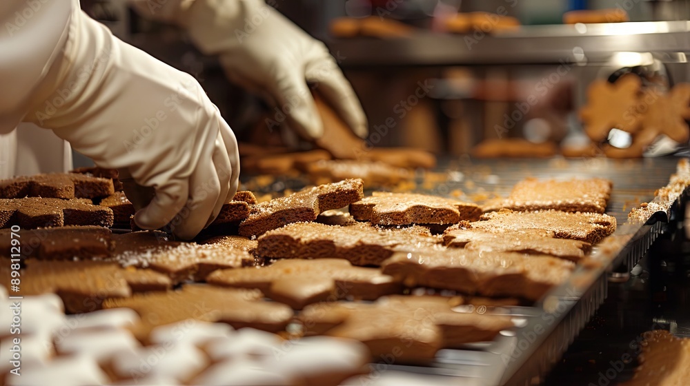 Gingerbread production in a factory Gingerbread production in a factory