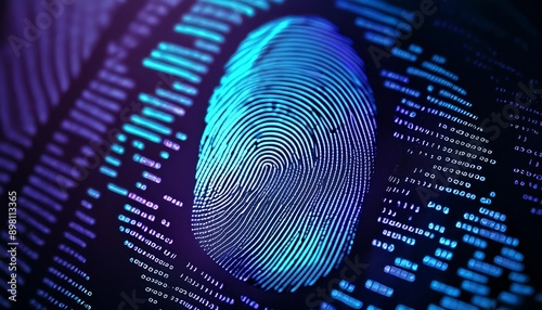 Fingerprint Technology - Scanning of Biometric Data - Hardware Identifying and Measuring Finger - Digital Personal Data - Development in Technology - Data Protection Personal Information - Privacy