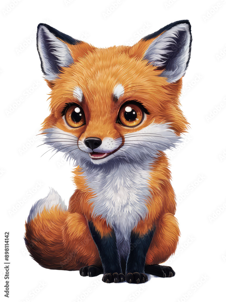 Isolated PNG baby fox, GENERATIVE AI Isolated PNG baby fox, GENERATIVE AI
