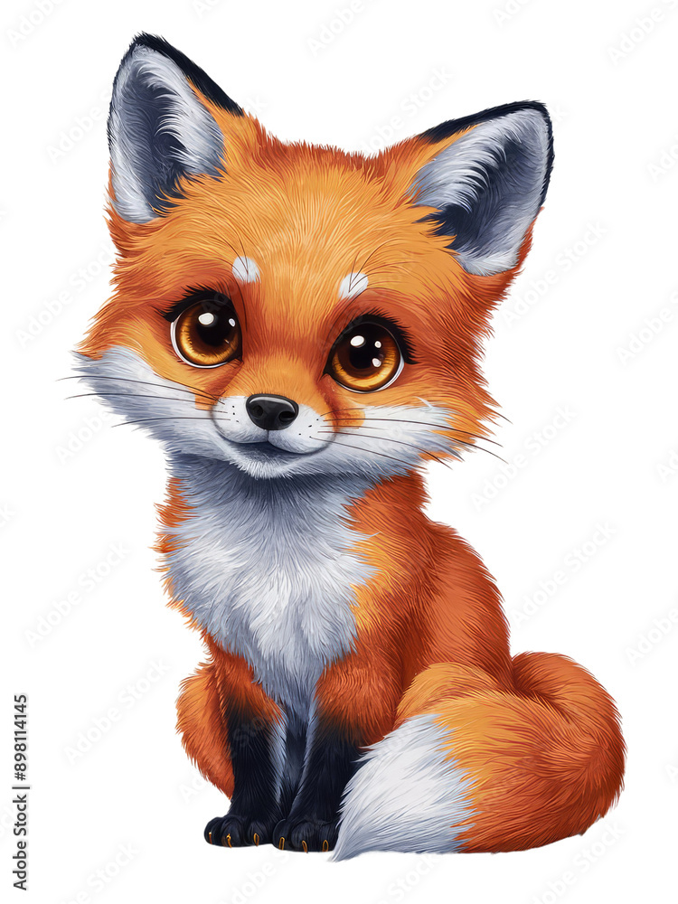 Isolated PNG baby fox, GENERATIVE AI Isolated PNG baby fox, GENERATIVE AI