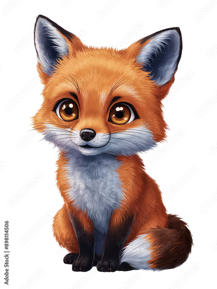 Isolated PNG baby fox, GENERATIVE AI Isolated PNG baby fox, GENERATIVE AI