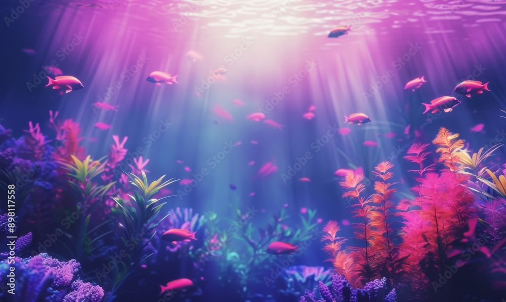 Underwater with colorful sea life fishes and plant at seabed background, Colorful Coral reef landscape in the deep of ocean. Marine life concept, Underwater world scene Underwater with colorful sea life fishes and plant at seabed background, Colorful Coral reef landscape in the deep of ocean. Marine life concept, Underwater world scene