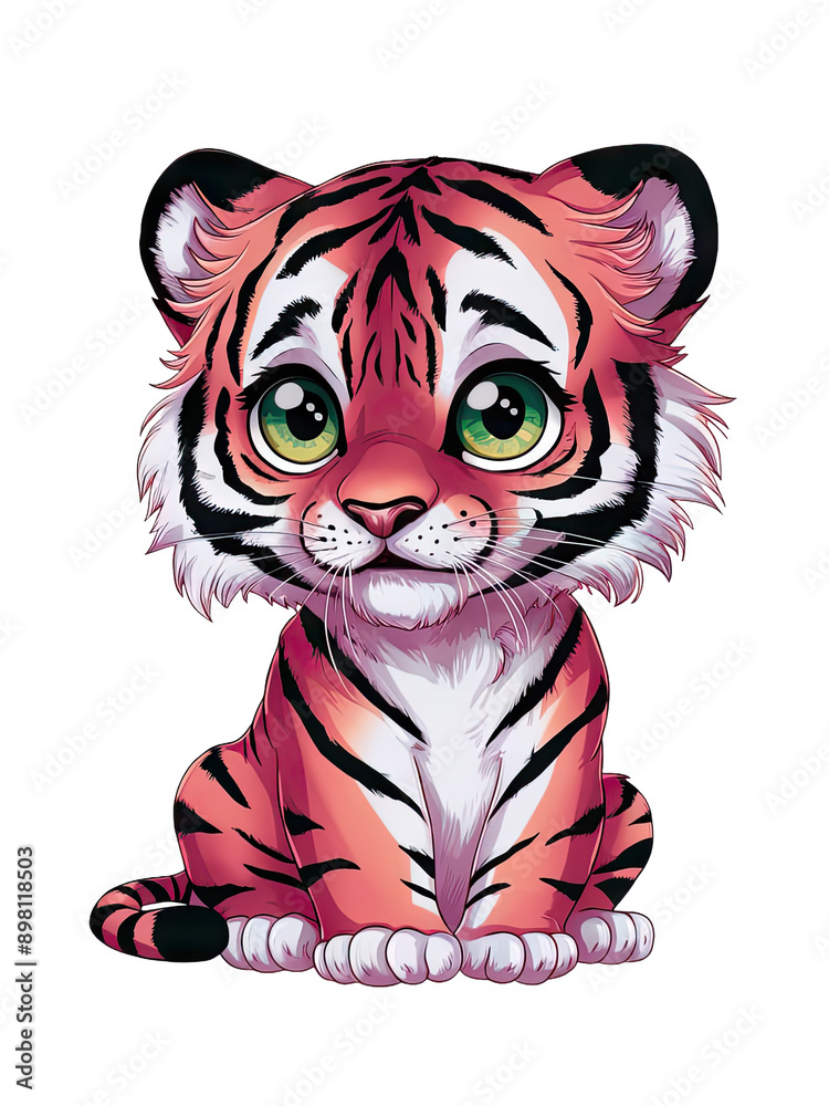 Isolated PNG baby tiger, GENERATIVE AI Isolated PNG baby tiger, GENERATIVE AI