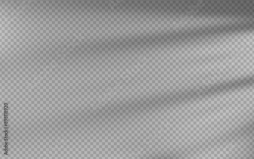 Abstract Light effect shadow overlay from window with rays  isolated transparent background.